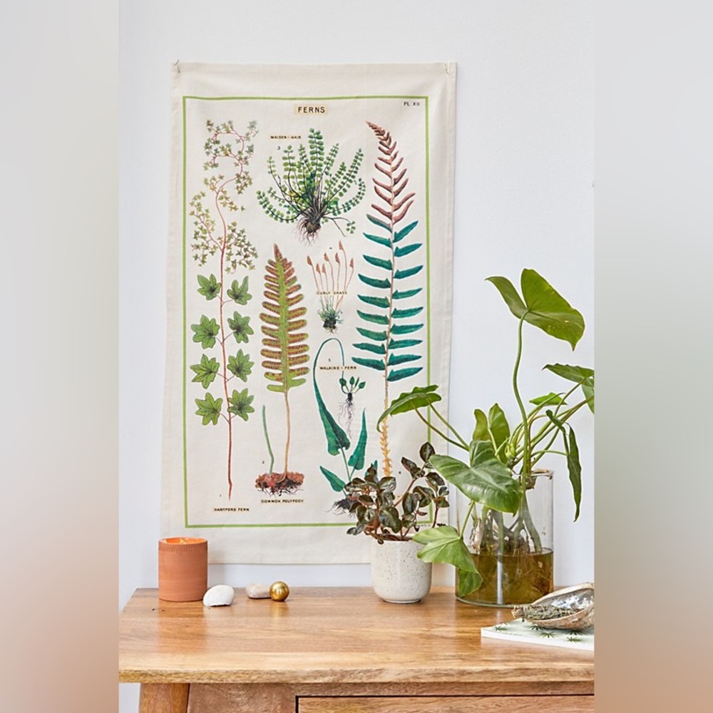 Urban Outfitters Fern Specimen Tapestry/Tea Towel